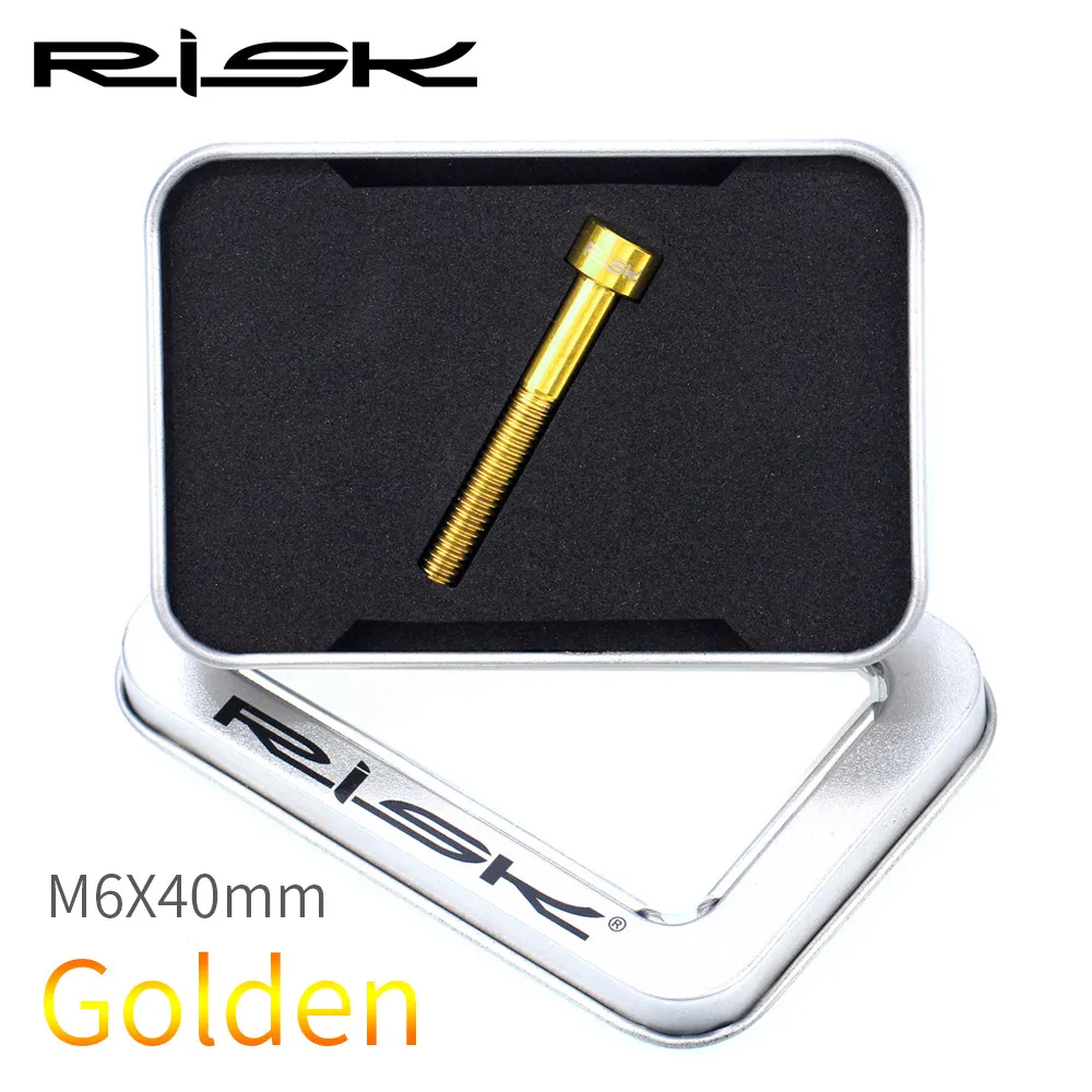 Golded M6x40mm Риска Титан Ti велосипед Aheadset гарнитура стволовых Топ Кепки Крышка для мотоциклов болт гайка Звездочка болты с шестигранной головкой M6x30mm 35 мм 40 мм 50 мм - Цвет: Golded M6x40mm