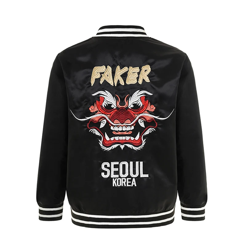 SKT T1 Faker крутая модная куртка с вышивкой Весенняя осенняя одежда трендовая мужская повседневная куртка skt приталенная куртка с капюшоном