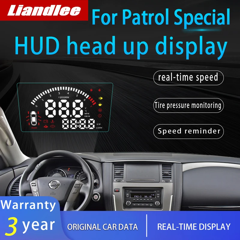 Liandlee Автомобильный дисплей HUD для Nissan patrol Y62 2010~ HD проектор экран превышение скорости оповещения сигнализации детектор