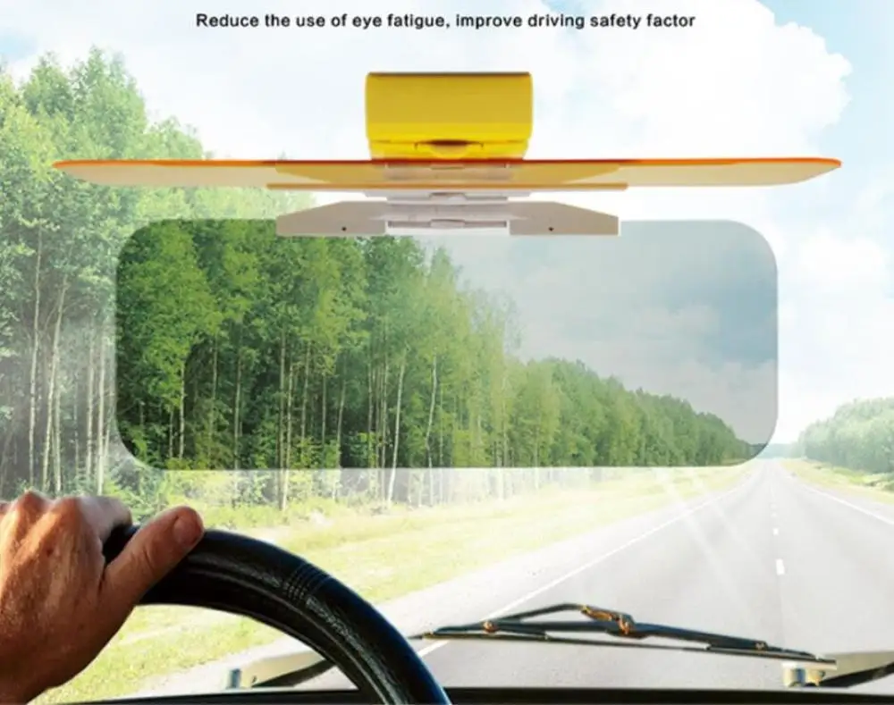 Автомобильный солнцезащитный козырек 2 в 1 дневной ночной противоослепляющий УФ