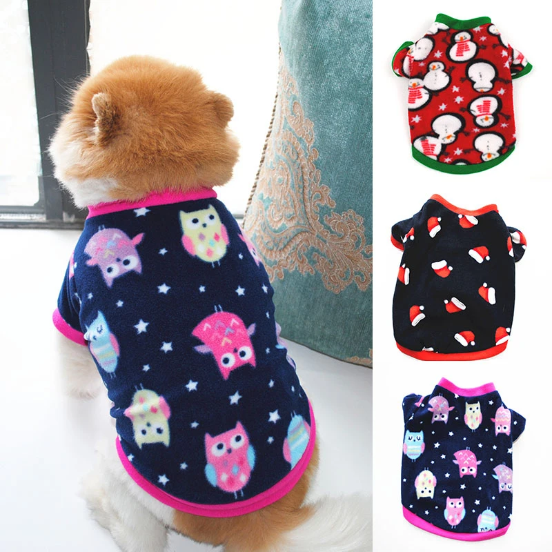 

Cute Pet Dog Pullover Small Dog Fleece Skin-friendly Clothes Christmas Style Classic Pattern Autumn Winter Dog Short Sleeve