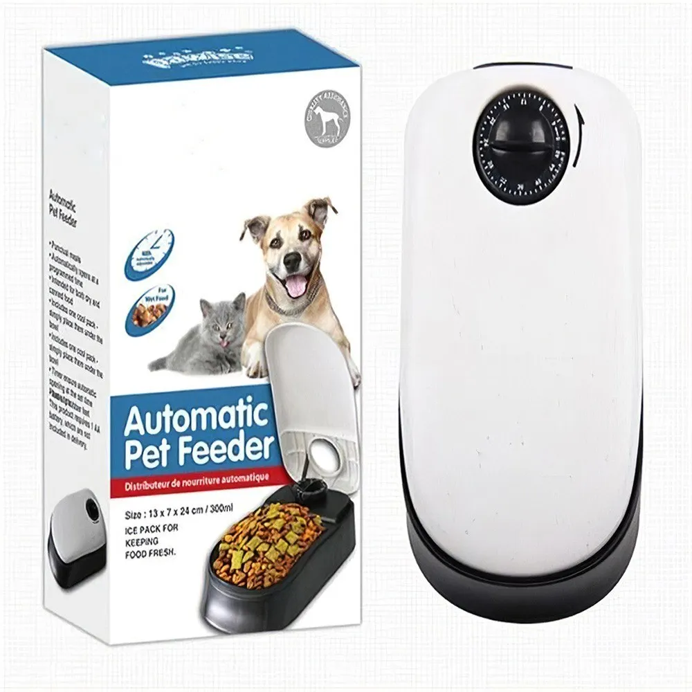 Automatic Pet Feeder Dog Timing Feeder Pet Dry Food Dispenser Dish Bowl Feed Bowl 48 Hours Timer for Dog Cat Puppy Pet