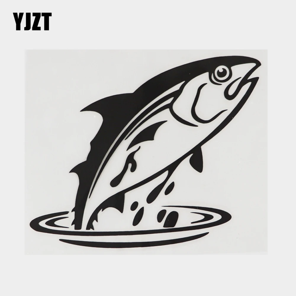 

YJZT 14.8CM×11.7CM Amusing Marine Fish Decal Car Sticker Bumper Vinyl Black/Silver 18A-0251