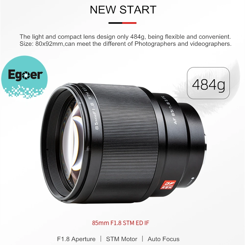 Viltrox 85mm F1.8 II STM Auto Focus Full Frame Portrait Prime Lens For Sony E-Mount cameras A6400 A6300 A7R2 A6500 A9 A7M3 A7 |