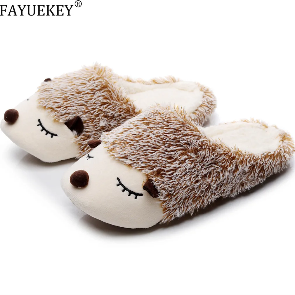Женские теплые домашние тапочки FAYUEKEY хлопковые плюшевые на плоской подошве с