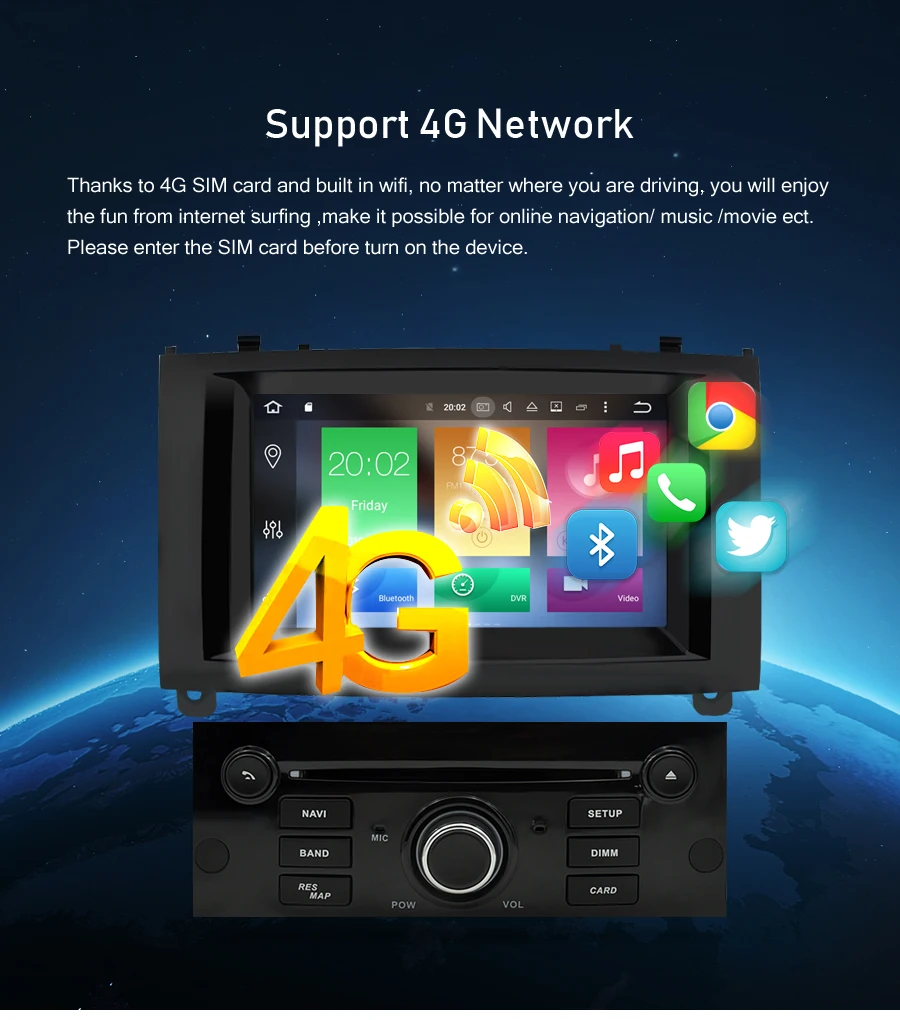 4G ram Android 9,0 автомобильный dvd-плеер Мультимедиа Стерео для peugeot 407 2004 2005 2006 2007 2008 2009 2010 авто радио gps навигация