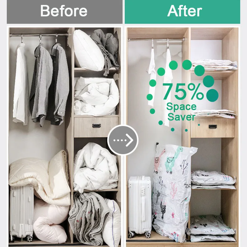 

Vacuum Bag Storage Bags for Clothes Quilt Blanket Down Jacket Home Compressed Organizer Travel Saving Space Bag Seal Packet