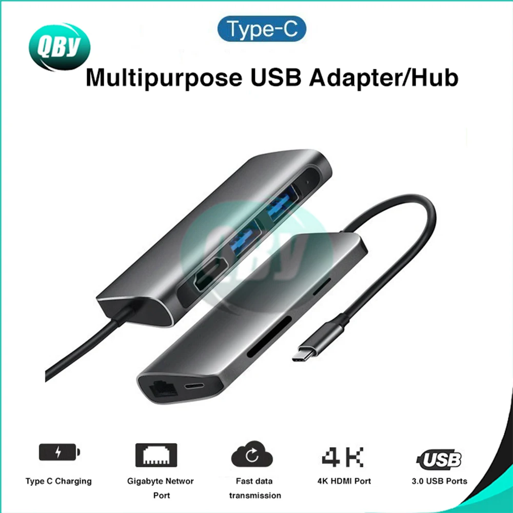 USB Type C TC71N концентратор 7 в 1 для HDMI 4K RJ45 Gigabit Ethernet LAN 3 0 SD/TF кардридер адаптер MacBook |
