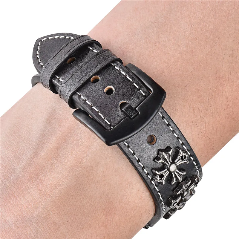 Ремешок кожаный для Apple Watch Band 42 мм 38 спортивный браслет iWatch 4/5 band 44 40 correa apple watch series