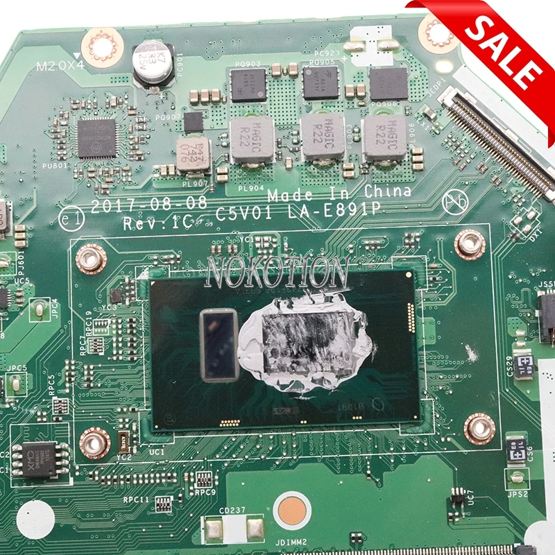 

Nokotion C5V01 LA-E891P NBGTP11001 NB.GTP11.001 For acer A515 A515-51G laptop motherboard SR3LA I5-8250U