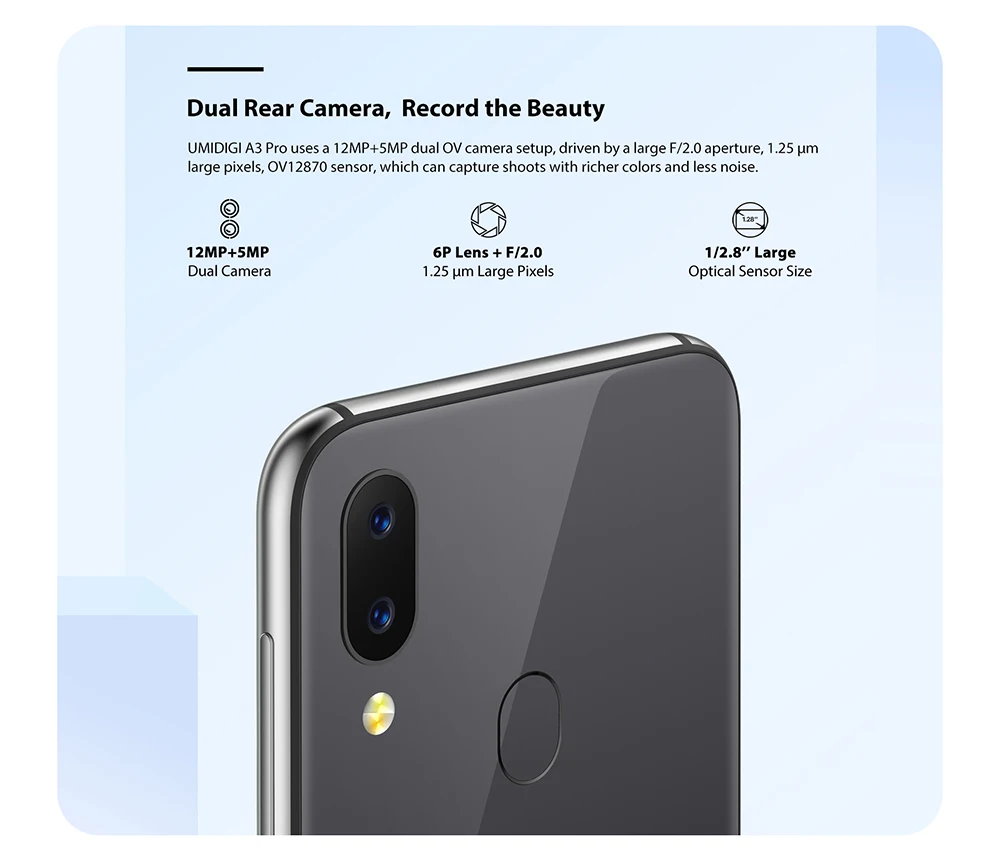 UMIDIGI A3 Pro 5," 19:9 полноэкранный смартфон 3 ГБ+ 32 ГБ Android 8,1 12 Мп+ 5 Мп мобильный телефон двойной 4G GSM+ FHD+ OTG разблокированный сотовый телефон