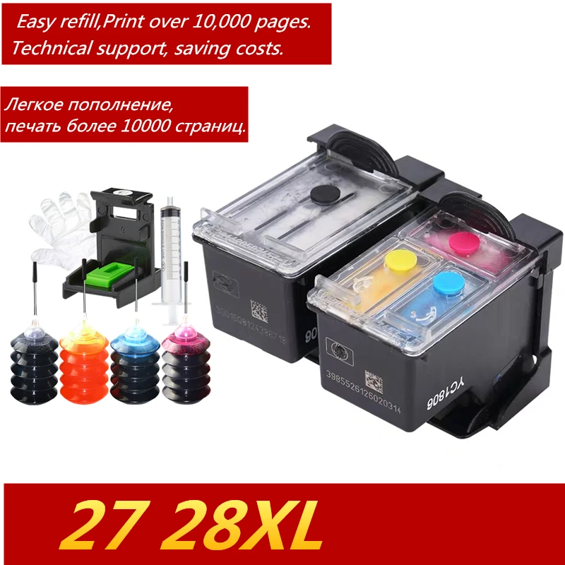 GraceMate многоразовый картридж для hp 27 28 для hp Deskjet 3320 3325 3420 3535 3550 3650 3744 принтер