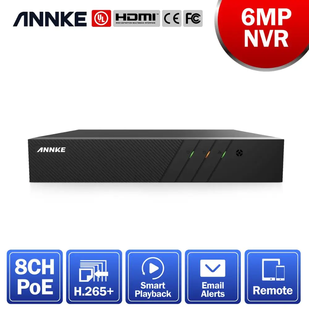 Видеорегистратор ANNKE 8 каналов 6 МП POE H.265 + видеорегистратор для камер HD 2 Мп 3 4 5