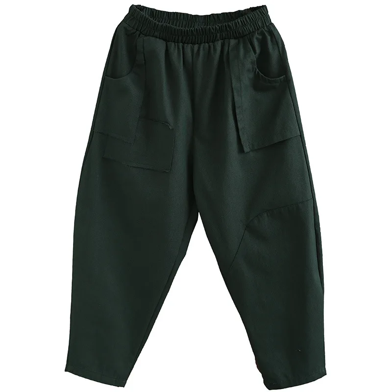 

Max LuLu New 2021 European Fashion Spring Ladies Vintage Harem Pants Women Oversized Elastic Trousers Patchwork Casual Pantalons