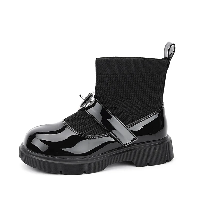 

Kids Boots Autumn New Baby Girls Fashion Ankle Shoes Children Brand Sock Shoes Black Chelsea Boots Slip On Princess Boots Soft
