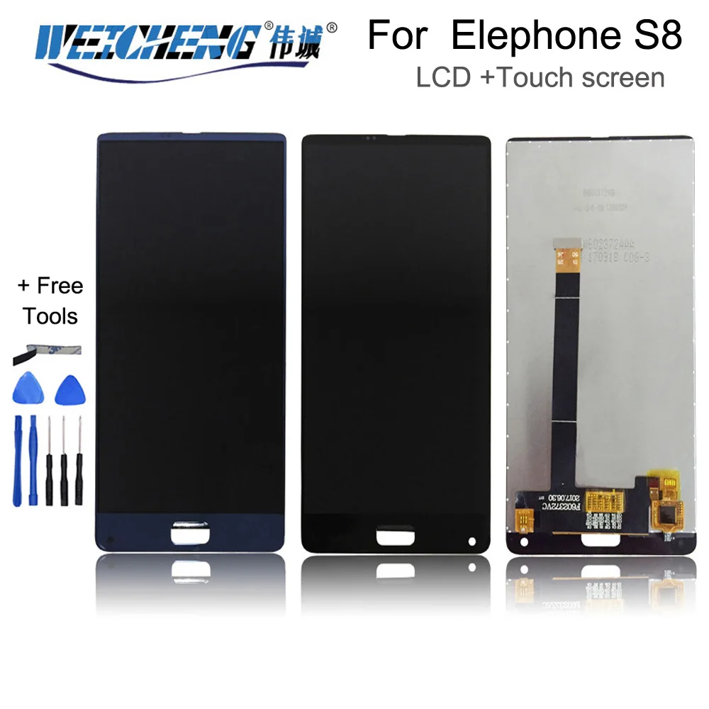 6," для Elephone S8 ЖК-дисплей и инструмент для ремонта сенсорного экрана в сборе Запчасти+ Инструменты+ клей для Elephone S8 мобильный телефон