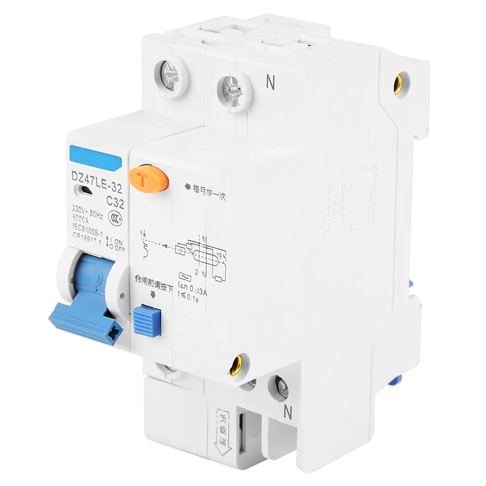 DZ47LE 32 1P + N C32 RCCB автоматический выключатель остаточного тока 30mA 230V высокого