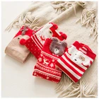 Пара рождественских носков, зимние теплые подарочные рождественские чулки с Сантой, дышащие впитывающие пот антифрикционные мужские женские детские рождественские