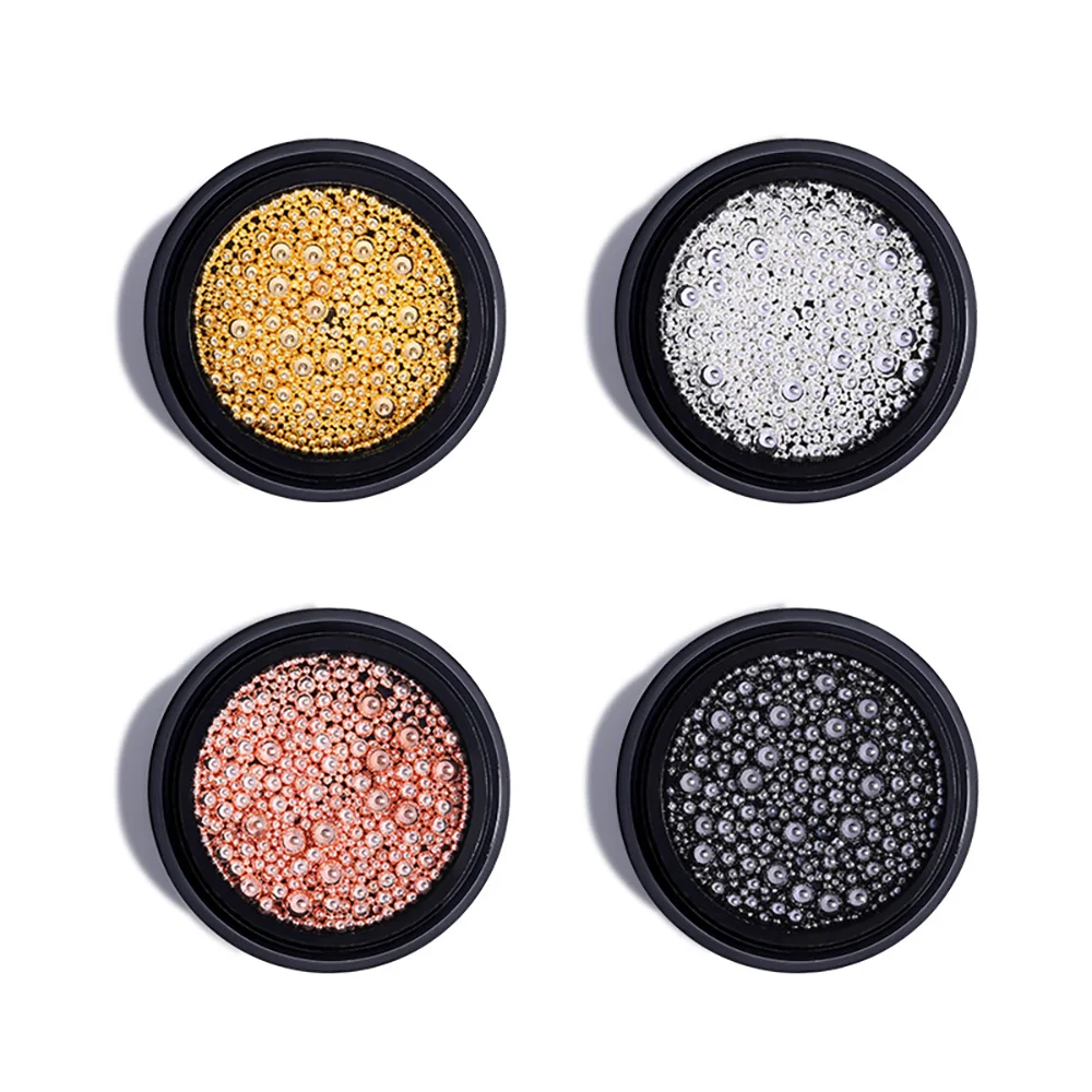 

1 Box Nail Art Caviar Mixed Size Luxury 3D Nail Rhinestones Gold Silver Nail Accessories Drops Of Water Shape