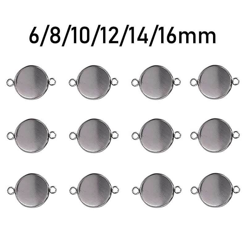 Коннектор из нержавеющей стали для кабошонов базовая комплектация Пустой Лоток