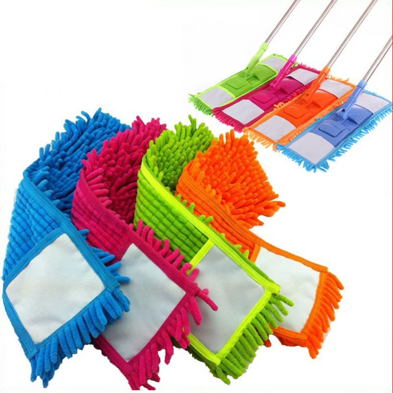 

4PCS Microfiber Cloth Mop Head Replace The Cloth Floor Cleaning Cloth Home Cleaning Pad Chenille Refill Household Dust Mop Head