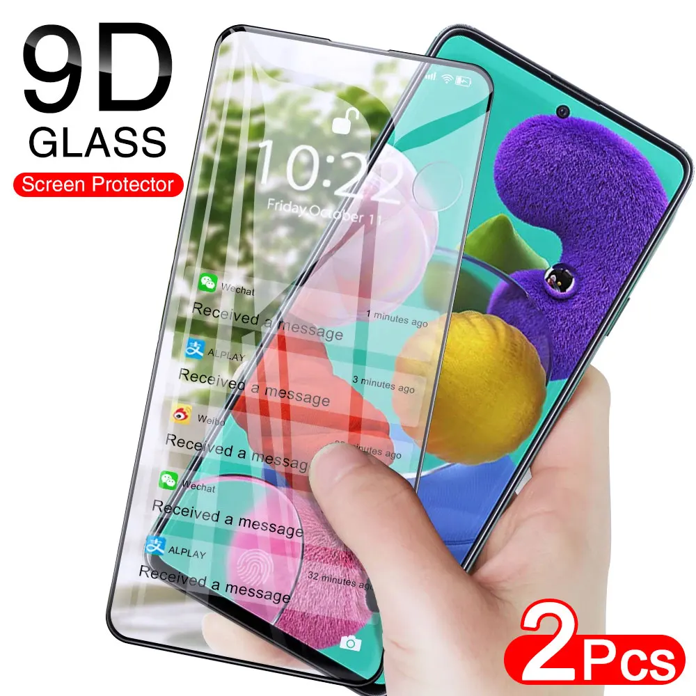 

Защитное стекло 9D для Samsung Galaxy A51, A50, A70, A71, A60, A30S, A80, A90, 2 шт.