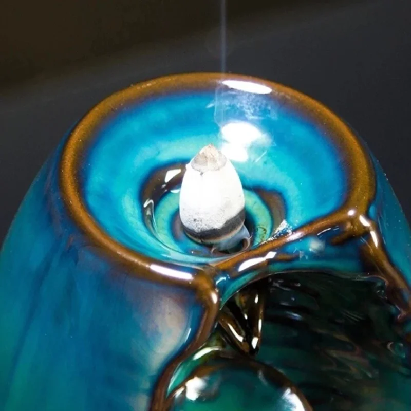 Бесплатный 20 шт Подарочный держатель ладана керамический обратный поток водопад