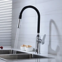 kitchen sink faucets solid chrome brass pull out mixer tap single handle hot cold sink crane tap 360 degree rotation faucet