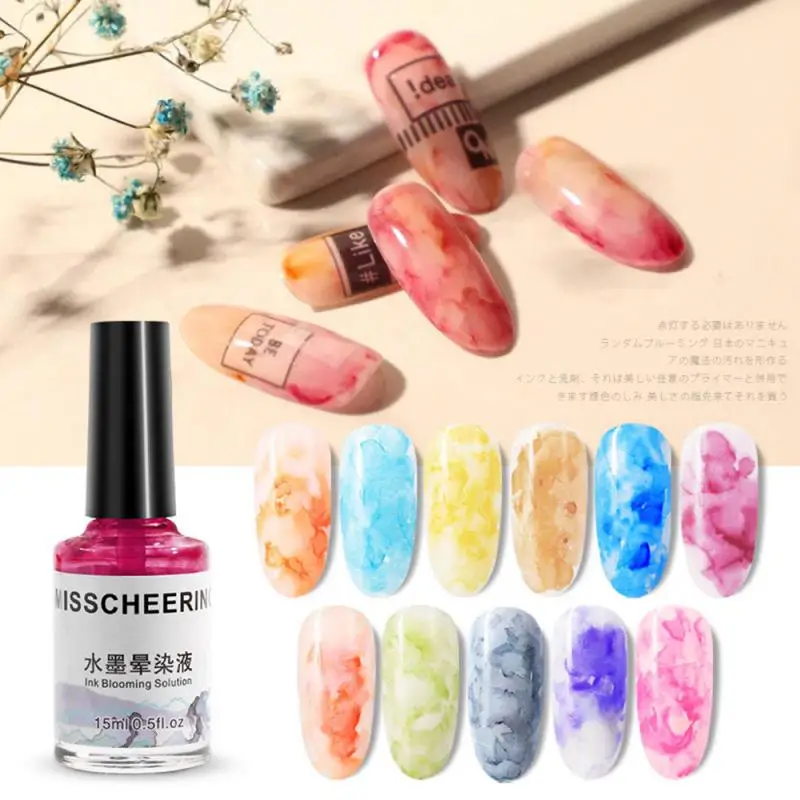 

15ML Watercolor Ink Nail Polish Marble Pattern Dyeing Gradient Nail Art Gel Waterproof Good Adheresive Acrylic Nail Liquid TSLM1