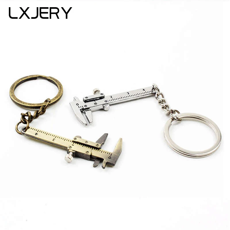 LXJERY 2 Цвета штангенциркуль брелок полезный Малый кольцо для ключей в форме