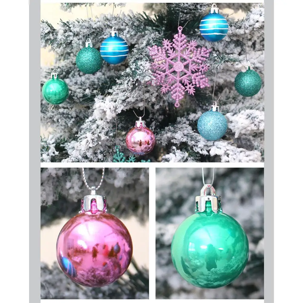 HobbyLane 24Pcs Christmas Balls Snowflower Set Party Hanging Pendant for Home Decorations Tree |