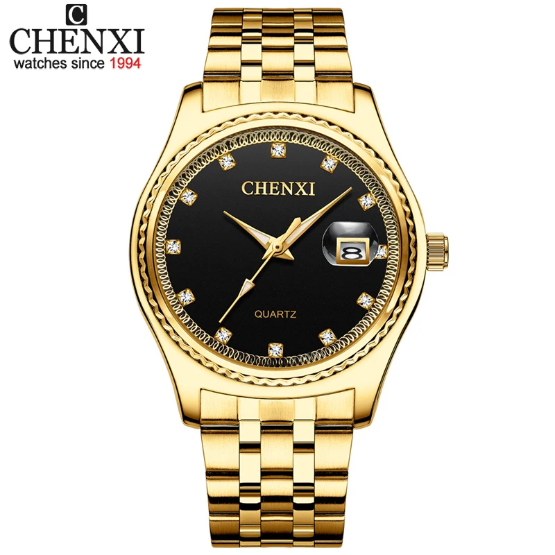 

CHENXI Luxury Mens Watches Top Brand Gold Steel Quartz Watch Men Casual Waterproof Business Date Clock Fashion Male Wrist Watch