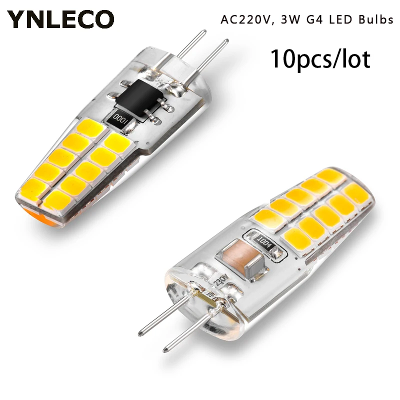 

10pcs G4 LED Lamp 220V 230V 3W Lampada Lampara LED G4 Light Bulb ampul 20led 360 Beam Angle 2835SMD Replace 30W Halogen Lamp