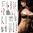 Водостойкая временная татуировка наклейка арабское письмо сердце любовь узор личность поддельные татуировки флеш-тату для девочек женщин мужчин Вечерние