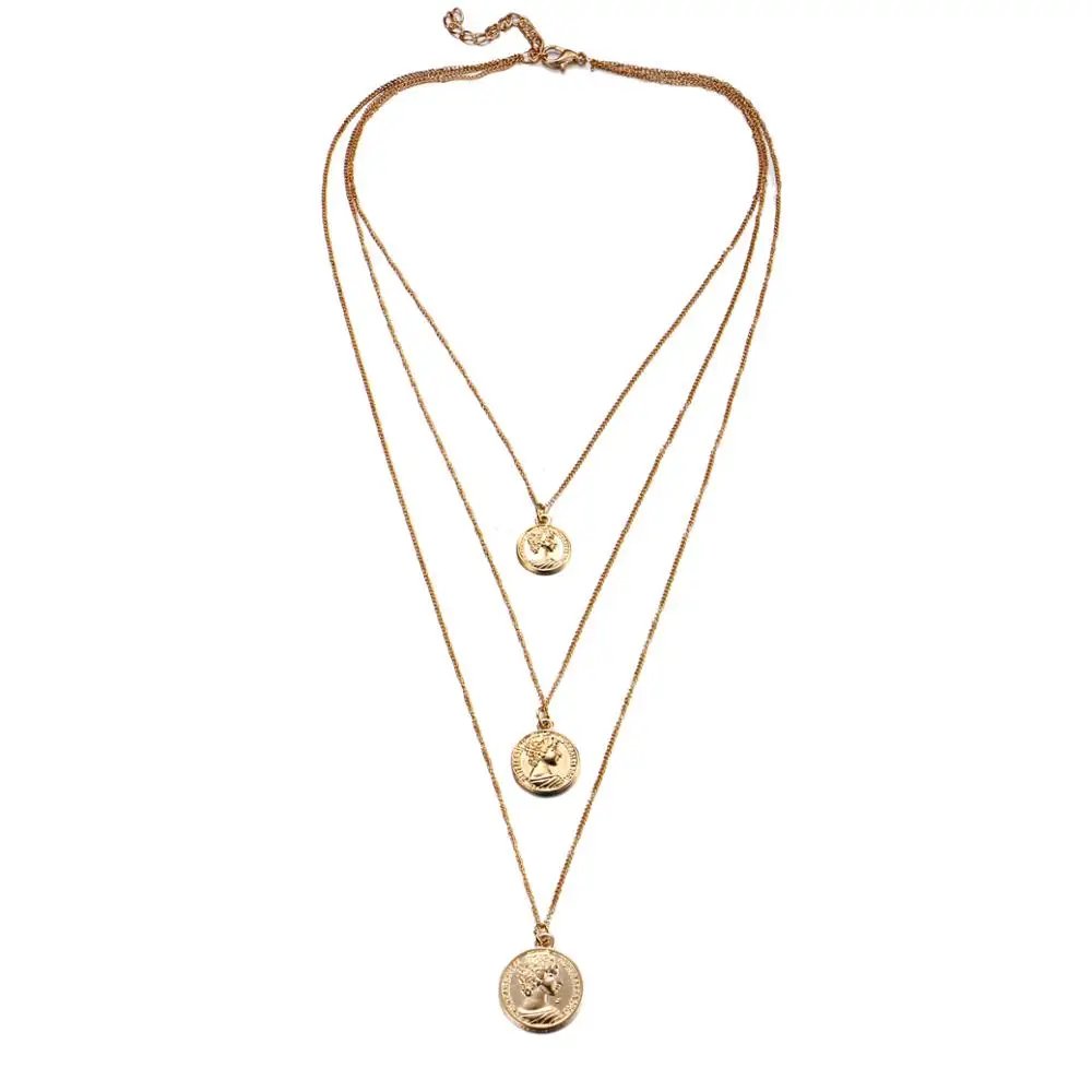 

2019 Fashion Coin Shell Pendant Necklace Moon Multi-layer Choker Necklaces Women Holiday Beach Statement Boho Jewelry Best Gift
