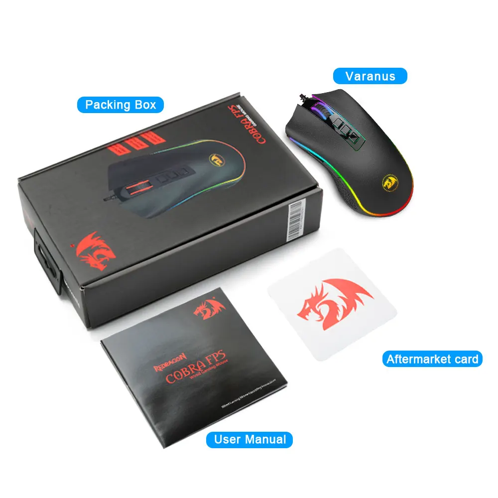 Мышь Redragon COBRA FPS эргономичная программируемая 24000 DPI 9 кнопок|Мыши| |