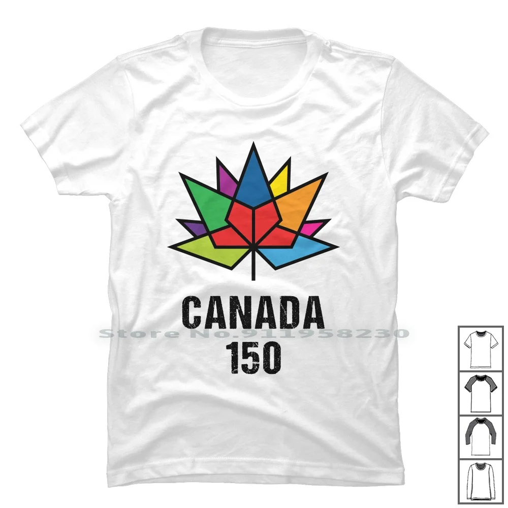 Футболка Канада на 150 ю годовщину 100% хлопок флаг Канады день рождения кленовый