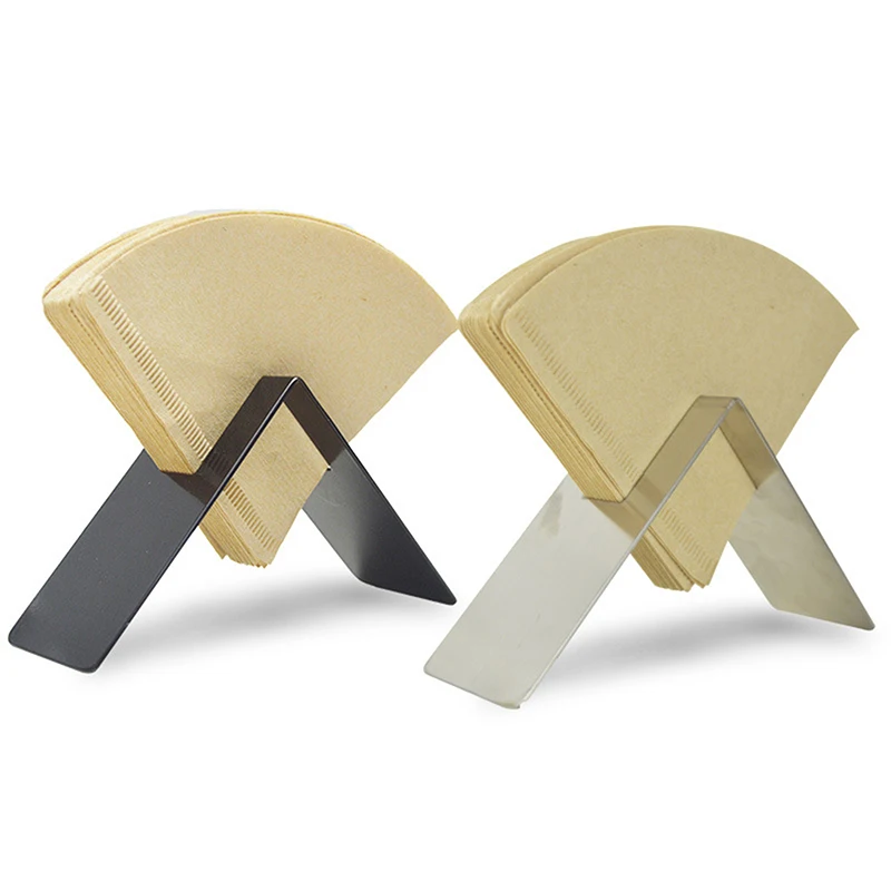 

Hand Drip Coffee Filter Paper Holder with Cover V60 Cone Stainless Steel Filter Paper Box Storage Rack Countertop Storage Coffee