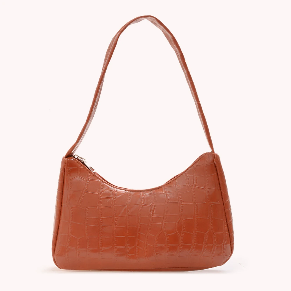 

Daily Female Alligator Handbag Leather Underarm Pouch Solid Color Shoulder Bag Lady Dressing Ornament for Phone Lipstick