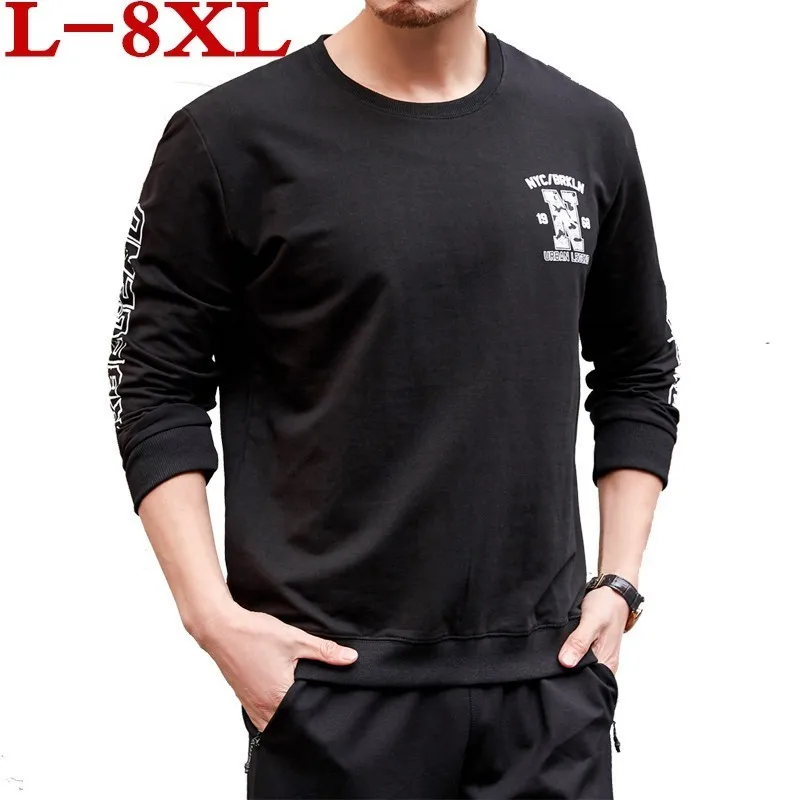 

6xl 2020 8xl мужские 7xl Футболки с длинным рукавом Весна Осень Повседневная футболка с круглым вырезом Новая мода Фитнес Топы И Футболки Homme