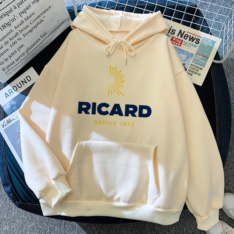 Autumn Winter RICARD Green Hoodie Clothes Women Sweetshirts Aesthetic Harajuku Pullovers Long Sleeve Top Warm Vintage Jacket