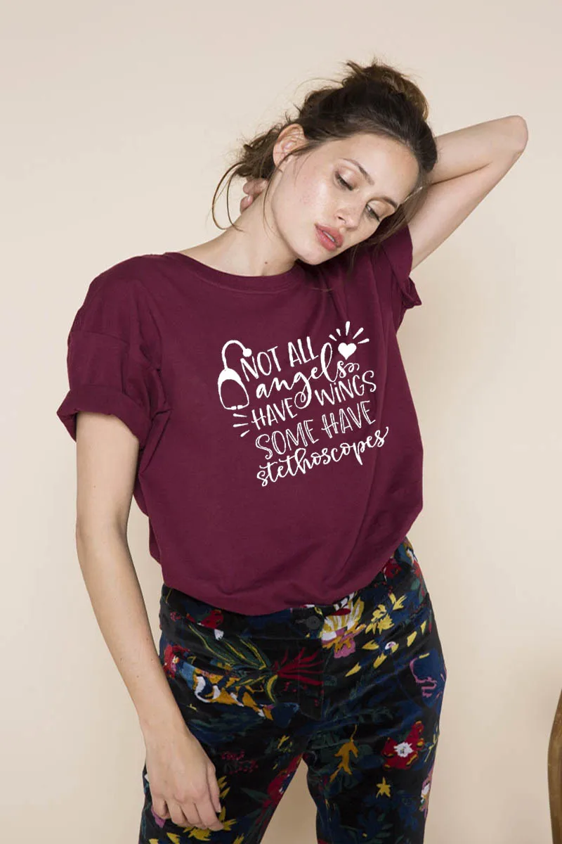 Забавная женская футболка с рисунком ангелов и крыльев Летние повседневные топы