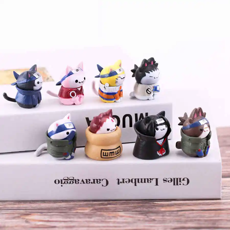 8 шт./комплект детские фигурки кошек из аниме Наруто | Игрушки и хобби