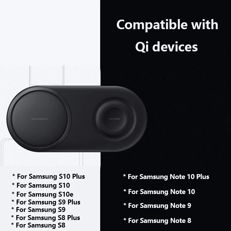 Беспроводное зарядное устройство Duo Pad для Samsung Note 10 Plus 9 8 S10 S9 S8 S10e 25 Вт быстрая