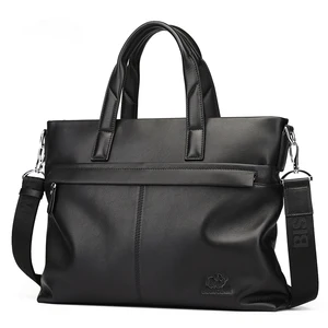 Мужские портфели BISON DENIM из натуральной кожи, 14 дюймов, для ноутбука, Большая вместительная сумка для мужчин, деловые сумки через плечо, N2357