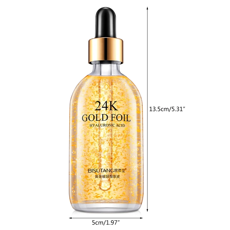 

2021 Новый 100 мл 24K Gold уход за кожей лица Сыворотки Гиалуроновая кислота увлажняющая эссенция отбеливание