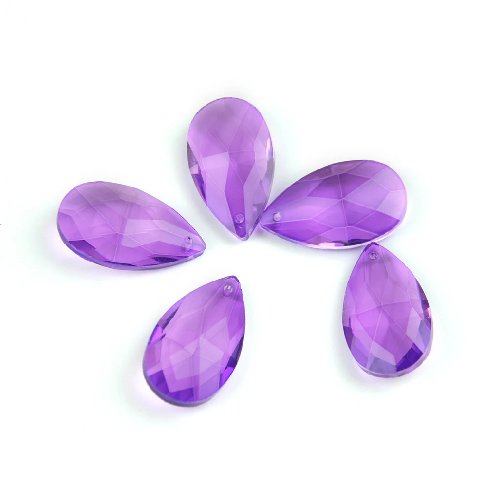 violet Hbl 10 шт. 38 мм Цветной хрустальные каплевидные части для люстры, из стекла призмы запасные аксессуары к осветительным приборам для украшения свадьбы - Цвет: violet