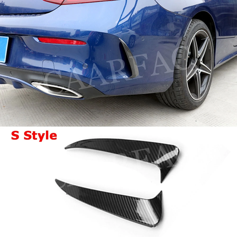 S style Rear Trims Карбоновое волокно заднего бампера вентиляционное отверстие плавник крышка планки крыло логотип рамка для Benz C Класс W205 C205 C43 C63 AMG купе 2 двери-19 - Цвет: S style Rear Trims