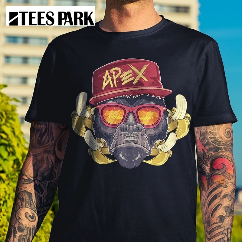 Известный бренд хип хоп мужская футболка рок Горилла мультфильм печати соцсети О