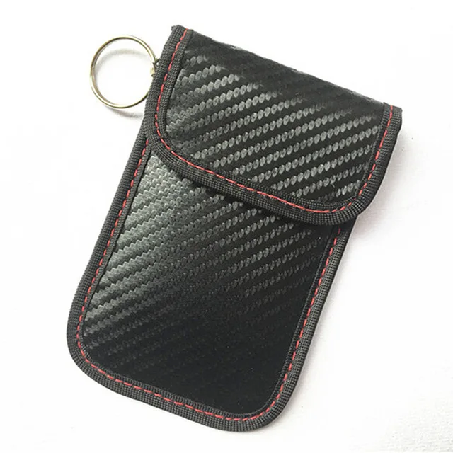 carbon fiber Faraday Автомобильный Дистанционный ключ сумка RFID сигнала блокатор карты сумки FOB Экранирование защитные ключи бумажник чехол для защиты конфиденциальности BAG1058 - Цвет: carbon fiber